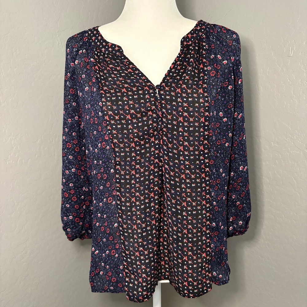 Dalia Collection Floral‎ Print Blouse Size Small